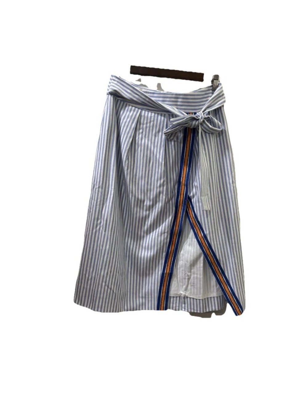 Aylaya Pin  Striped Maldives Knee Length Front Slit Skirt Lined Size M